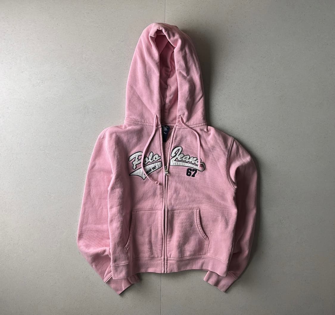 폴로 핑크 후드집업 상품이미지1