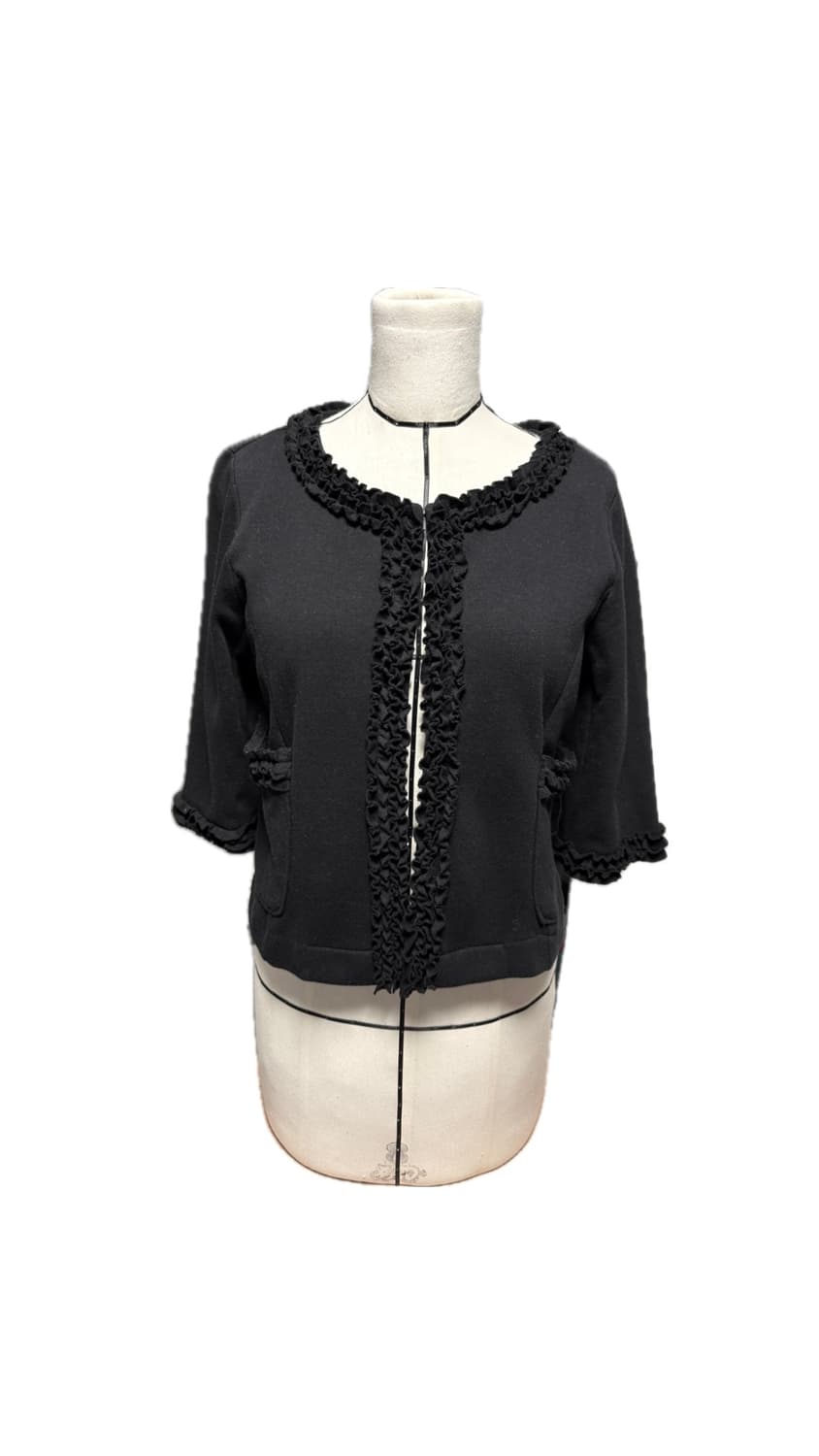 레이스 프릴 포켓 7부 가디건 상품이미지1