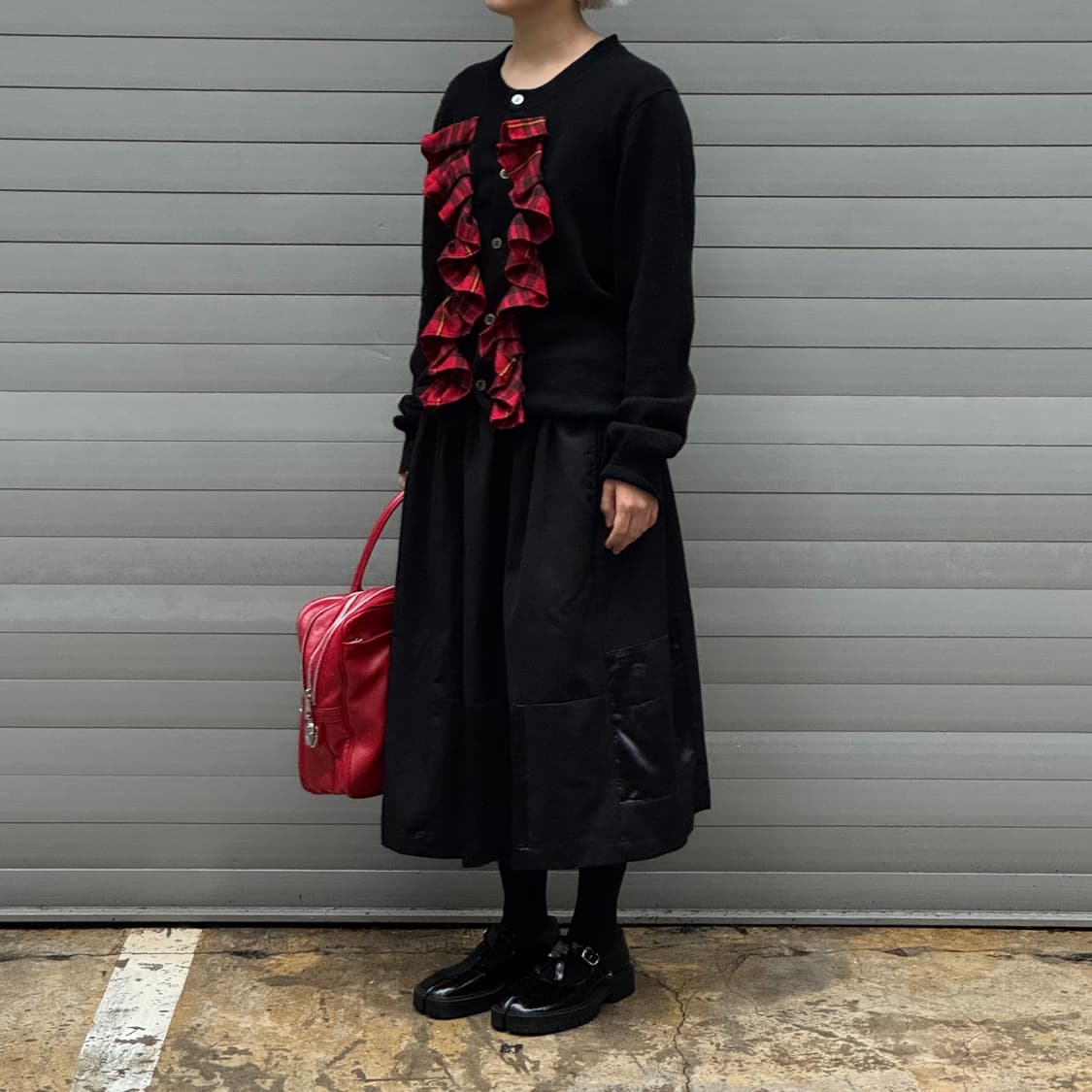 Ruffle Tartan Check Black Cardigan 상품이미지10