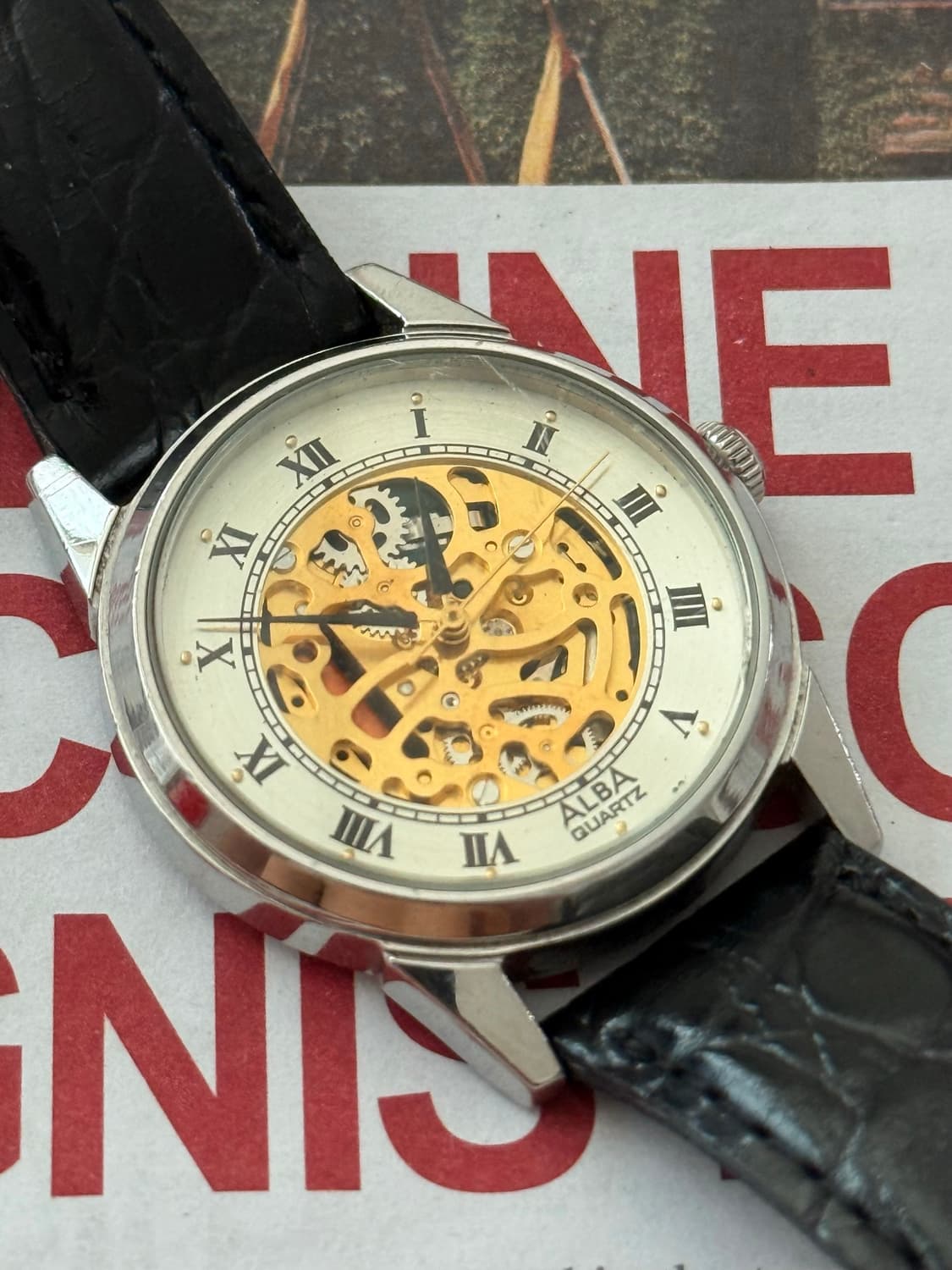 Seiko 세이코 ALBA 쿼츠 스켈레톤 1987 상품이미지4