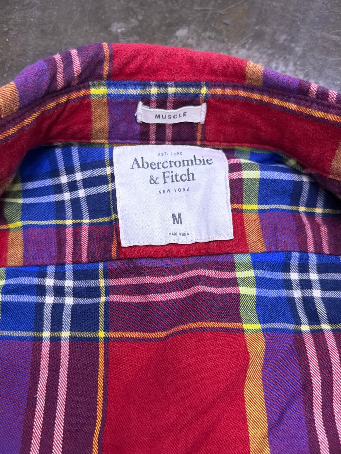 아베크롬비 플란넬 체크셔츠 레드 머슬핏 M 상품이미지7