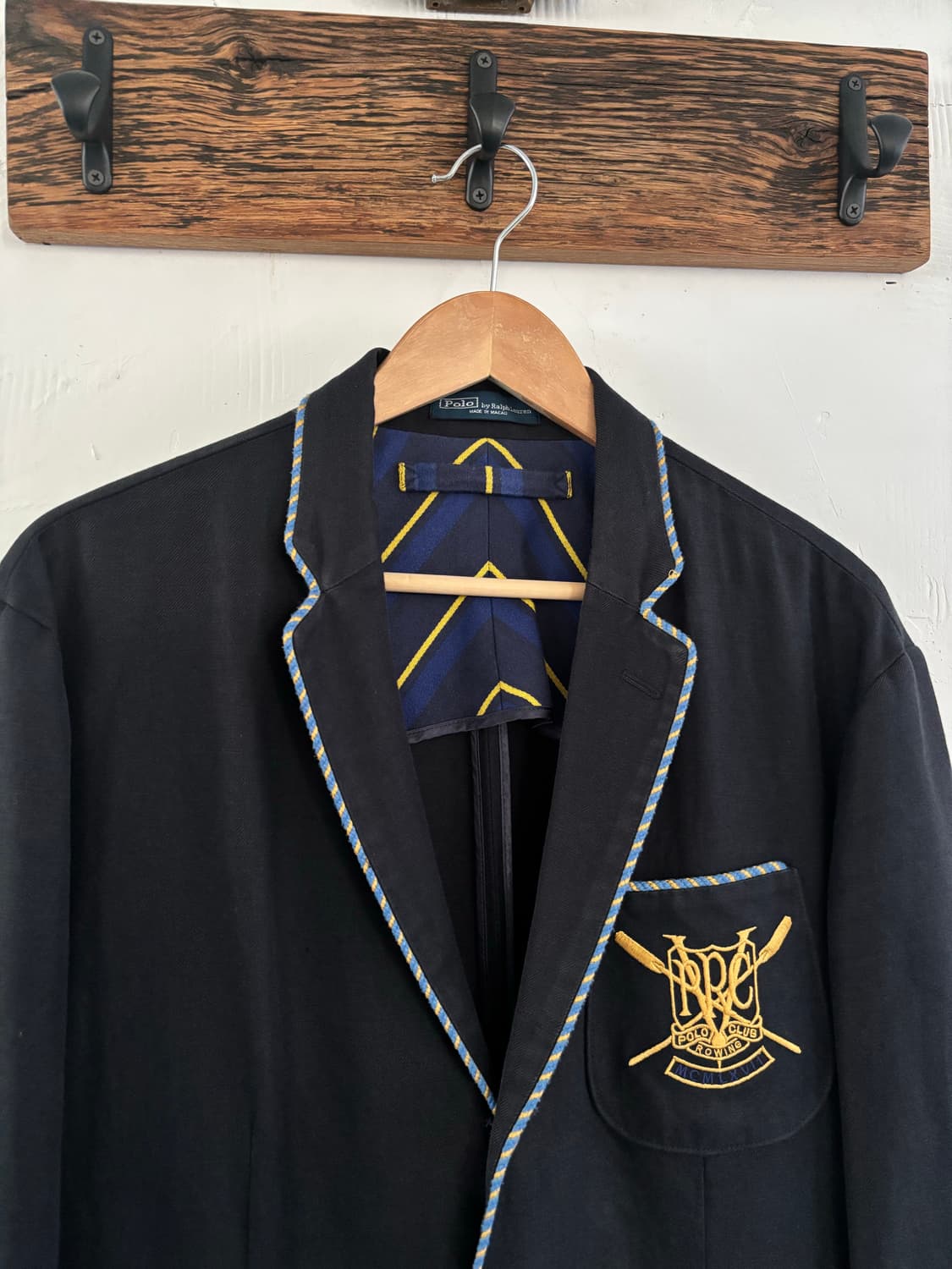 Polo 폴로 랄프로렌 네이비 엠브로이드 파이핑 블레이저 자켓 상품이미지2