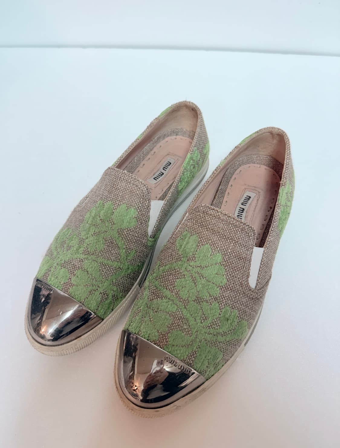 MIU MIU 미우미우 플로럴 캔버스 슬립온 스니커즈 36.5(230) 상품이미지1