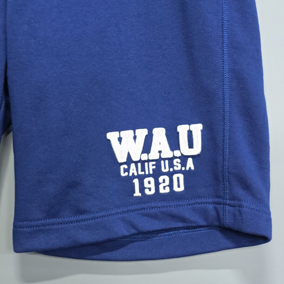 새제품) 후아유(WHO.A.U) 로고 스웨트 반바지 블루 XL 상품이미지3