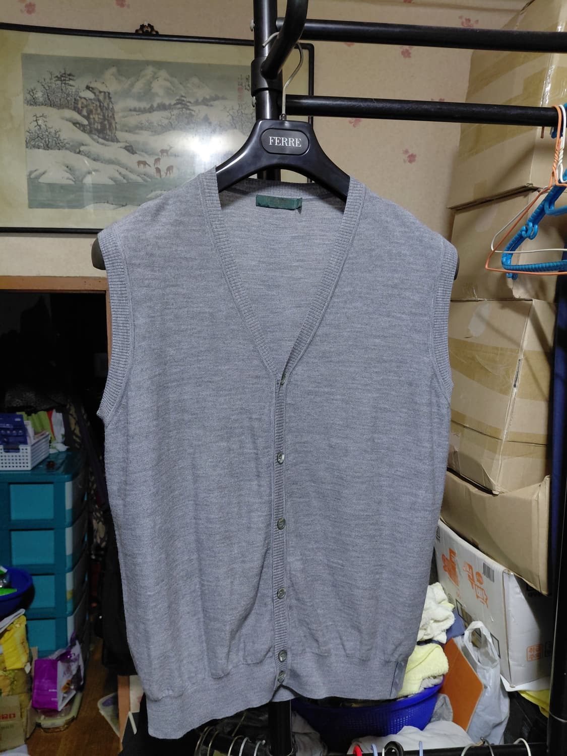 [일꼬르소]울 버튼 니트 베스트 100~슬림105사이즈 상품이미지8