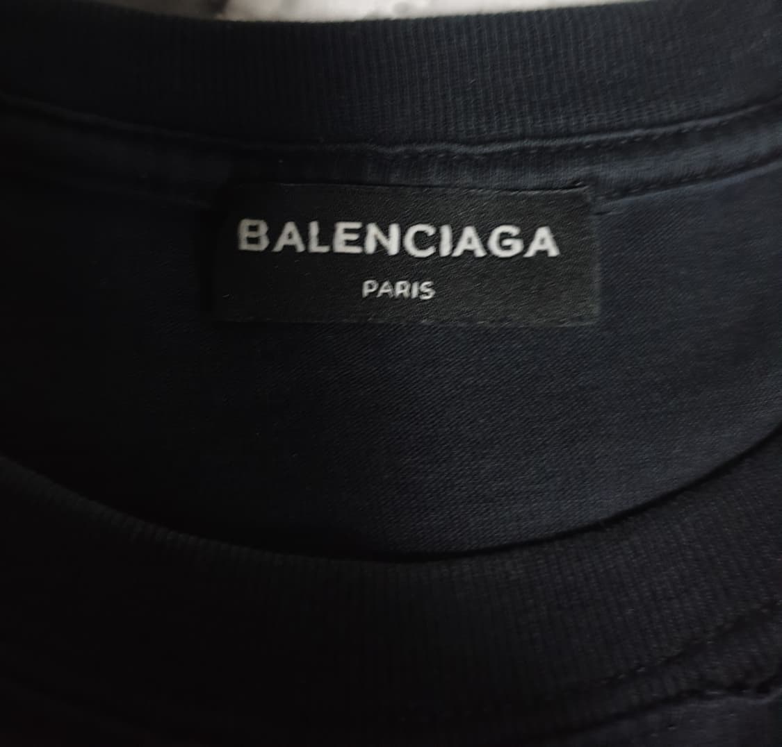 17s 발렌시아가 웨이브로고 반팔티 블랙 (S) 상품이미지3