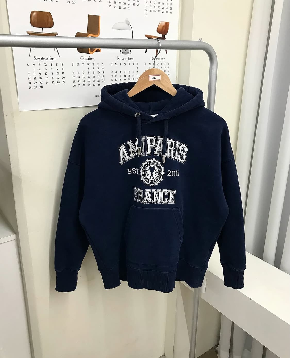 아미 프랑스 파리 후드티 노틱 블루 상품이미지1