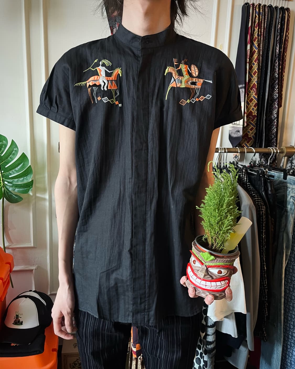 80-90s KANSAI O2 Linen Summer Shirt 상품이미지2