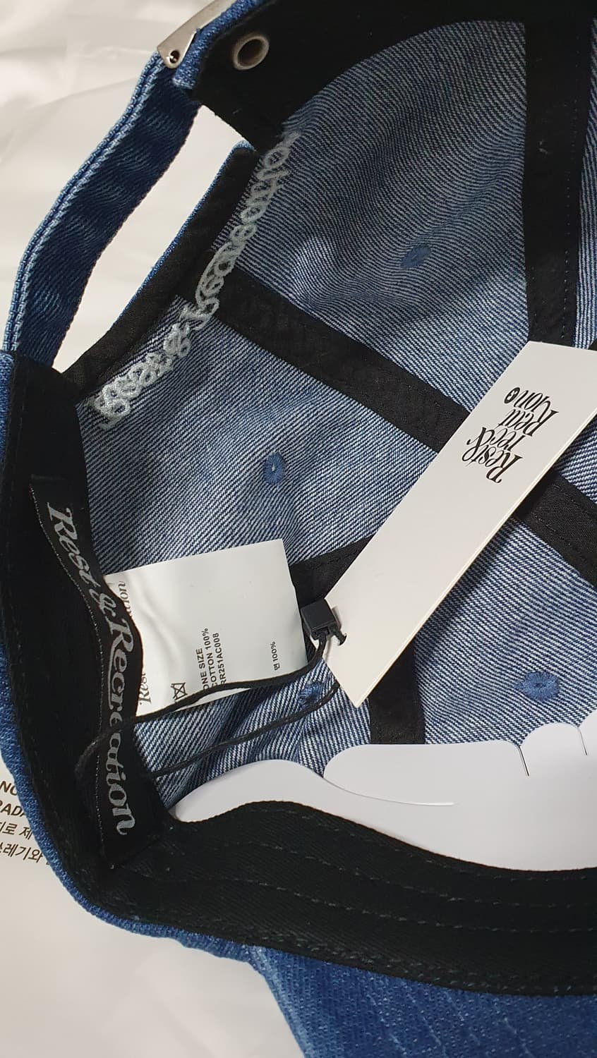 화이트 블루 진청 레스트앤레크레이션 데님 볼캡 모자   상품이미지7