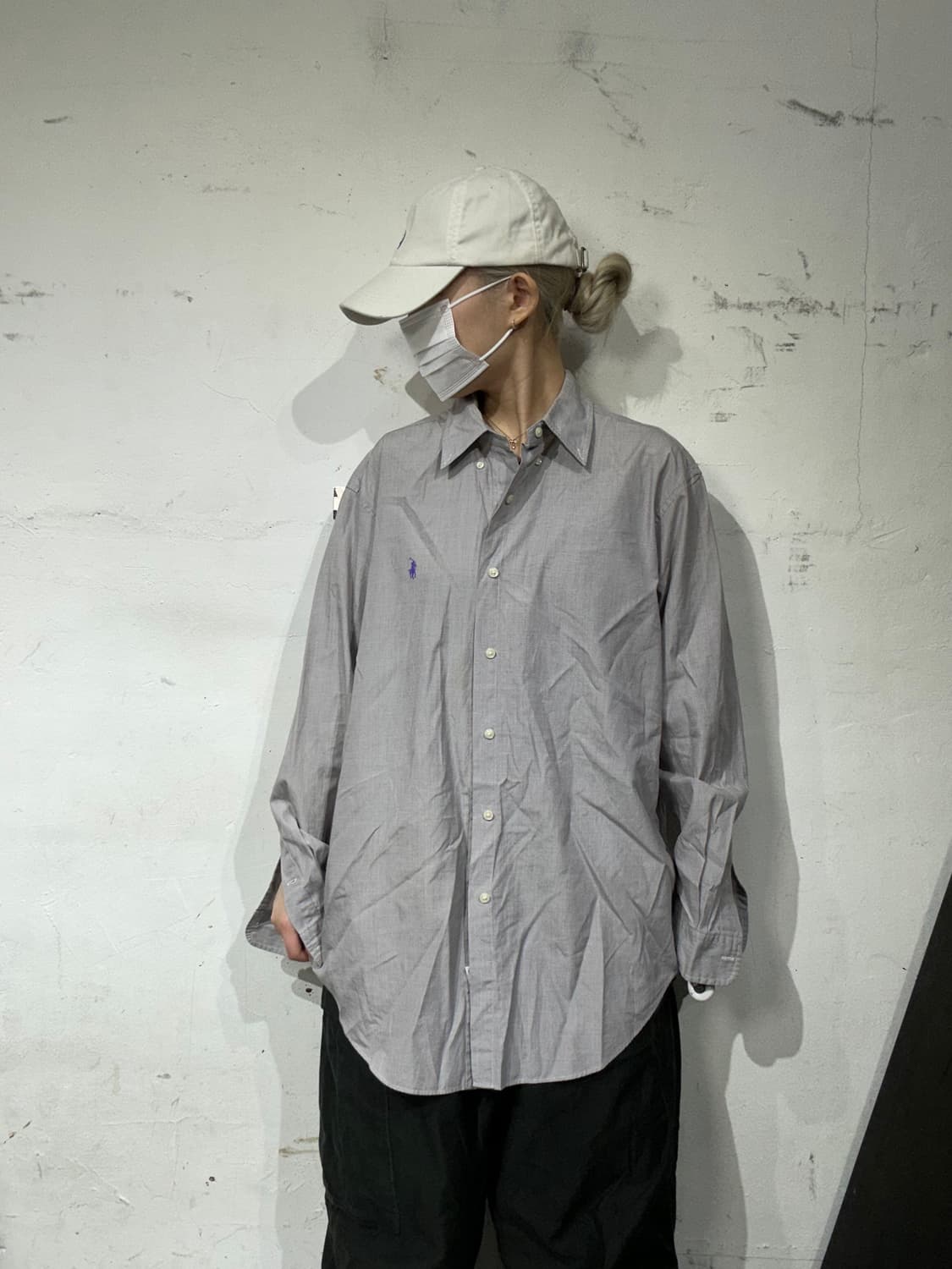 폴로 랄프 로렌 그레이 클래식핏 오버핏 셔츠 L 상품이미지2