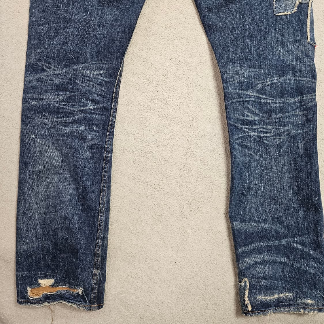 폴로 랄프 로렌 리페어 패치워크 셀비지 데님 팬츠 32 32 상품이미지5