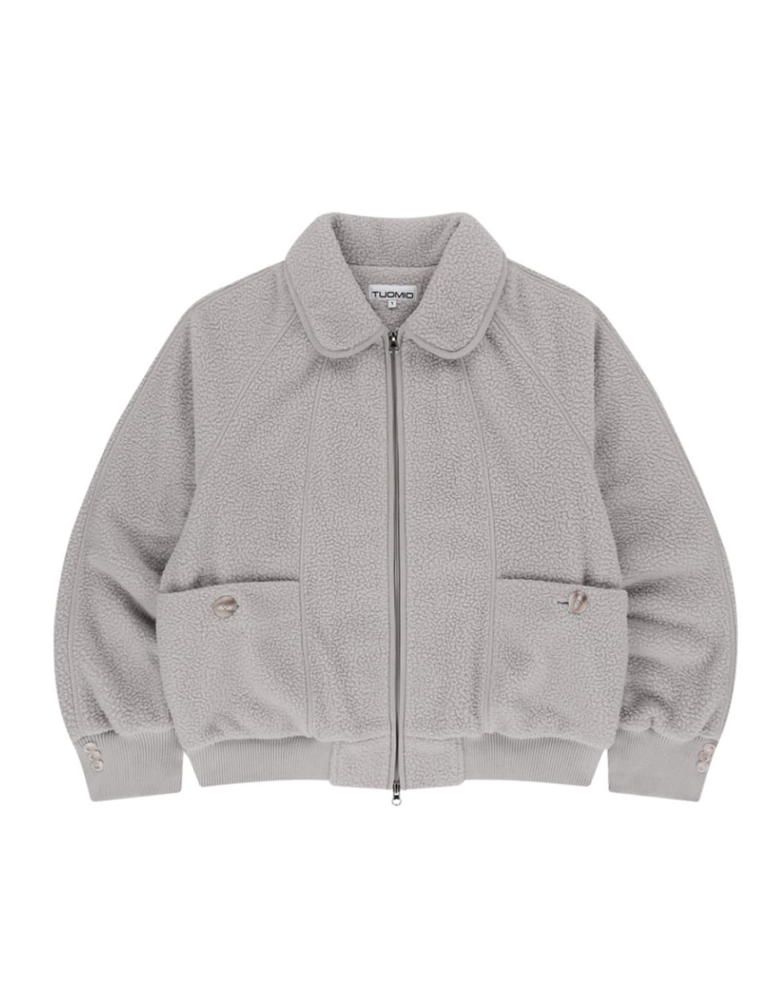 OVERSIZED FLEECE BOMBER [LIGHT GREY] 상품이미지1