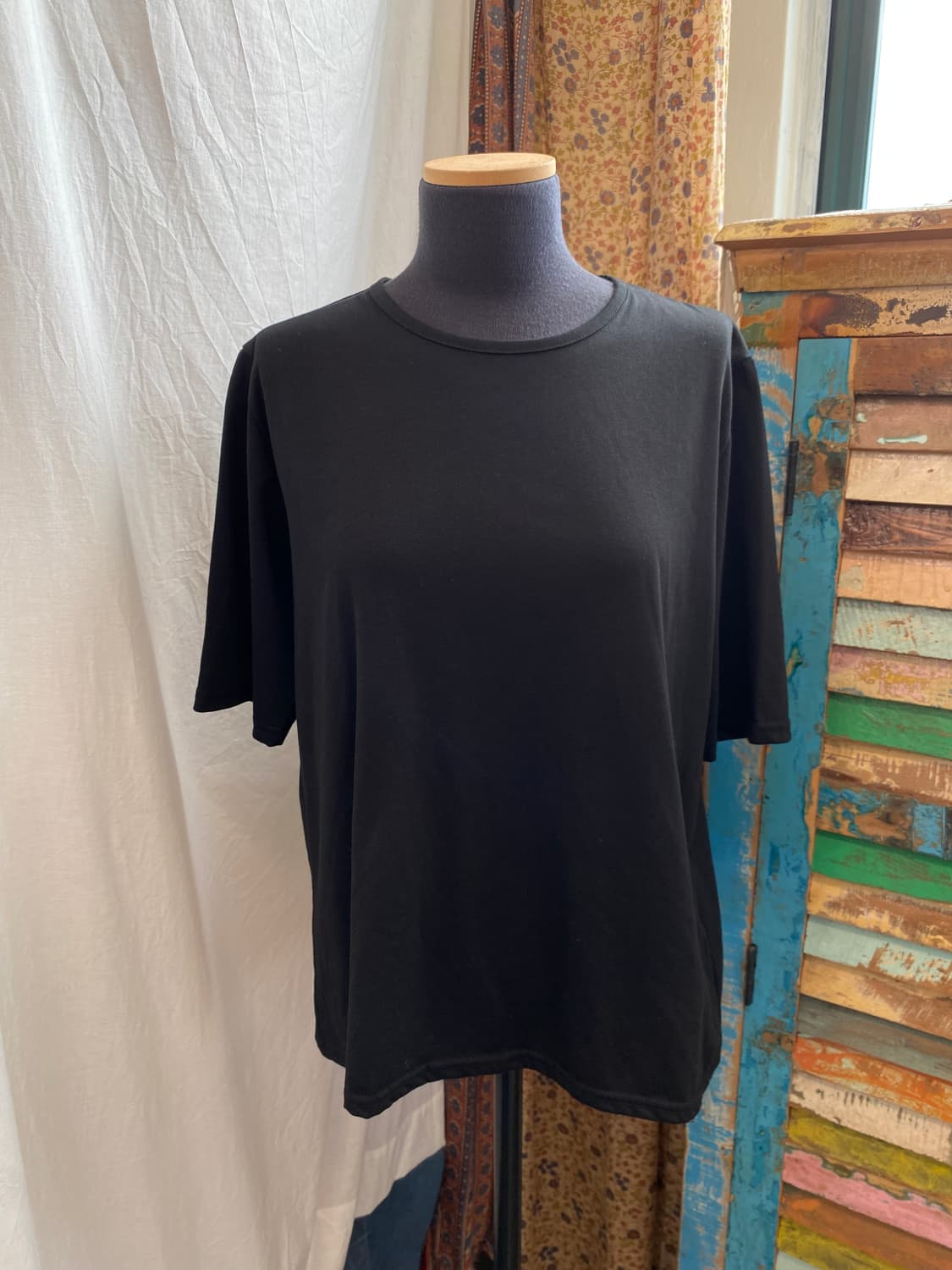 financier 블랙 베이직 반팔티셔츠(L) 상품이미지3