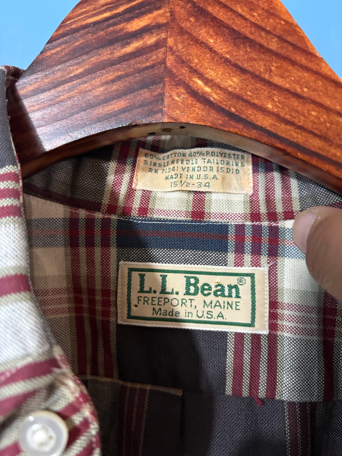 80‘s LL Bean  Check B.D Shirt.  상품이미지4