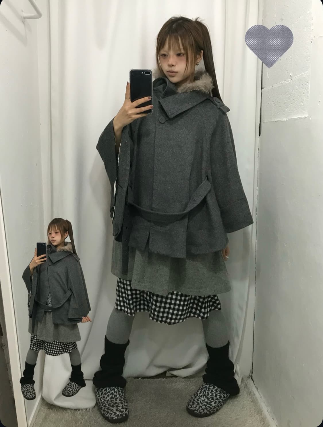 🐼그레이 몽글몽글 케이프 코디 세트 🐼 상품이미지1