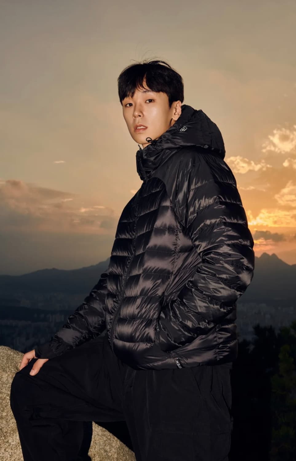 [XL] 페더다운 그리드 경량 패딩 블랙 상품이미지2