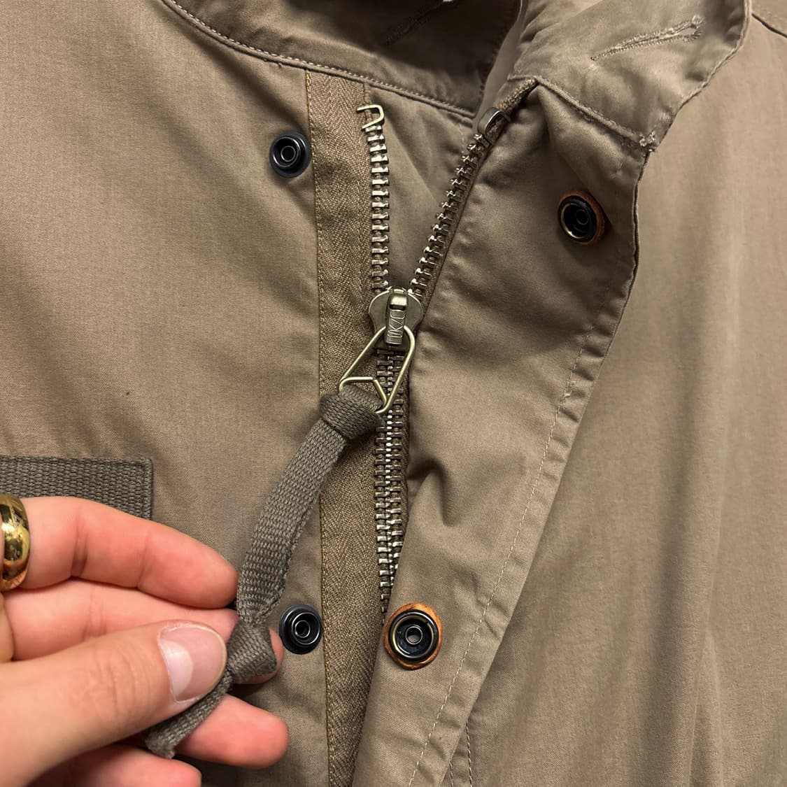 카키스 M-65 C.W 필드파카 주우재 바이오워싱 레더스냅 N1230 상품이미지5