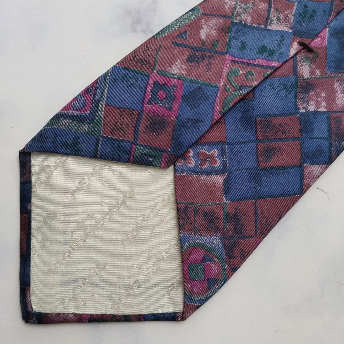 발망 실크 블루 퍼플 아트 패턴 넥타이 9.4cm A+등급 K2517
 상품이미지8