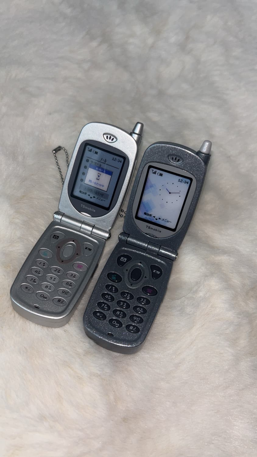 (2종세트) 고전 y2k 폴더폰 휴대폰 가챠 키링 빈티지 피규어 상품이미지1