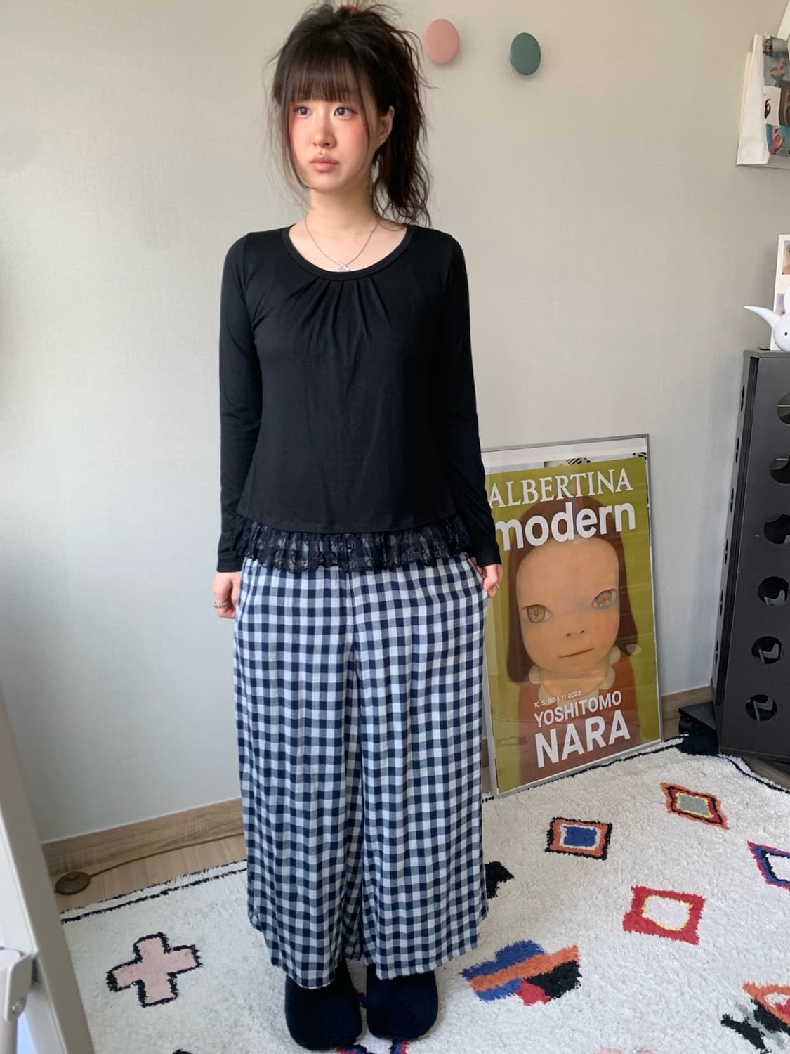 ethnic check gauze pants  상품이미지1