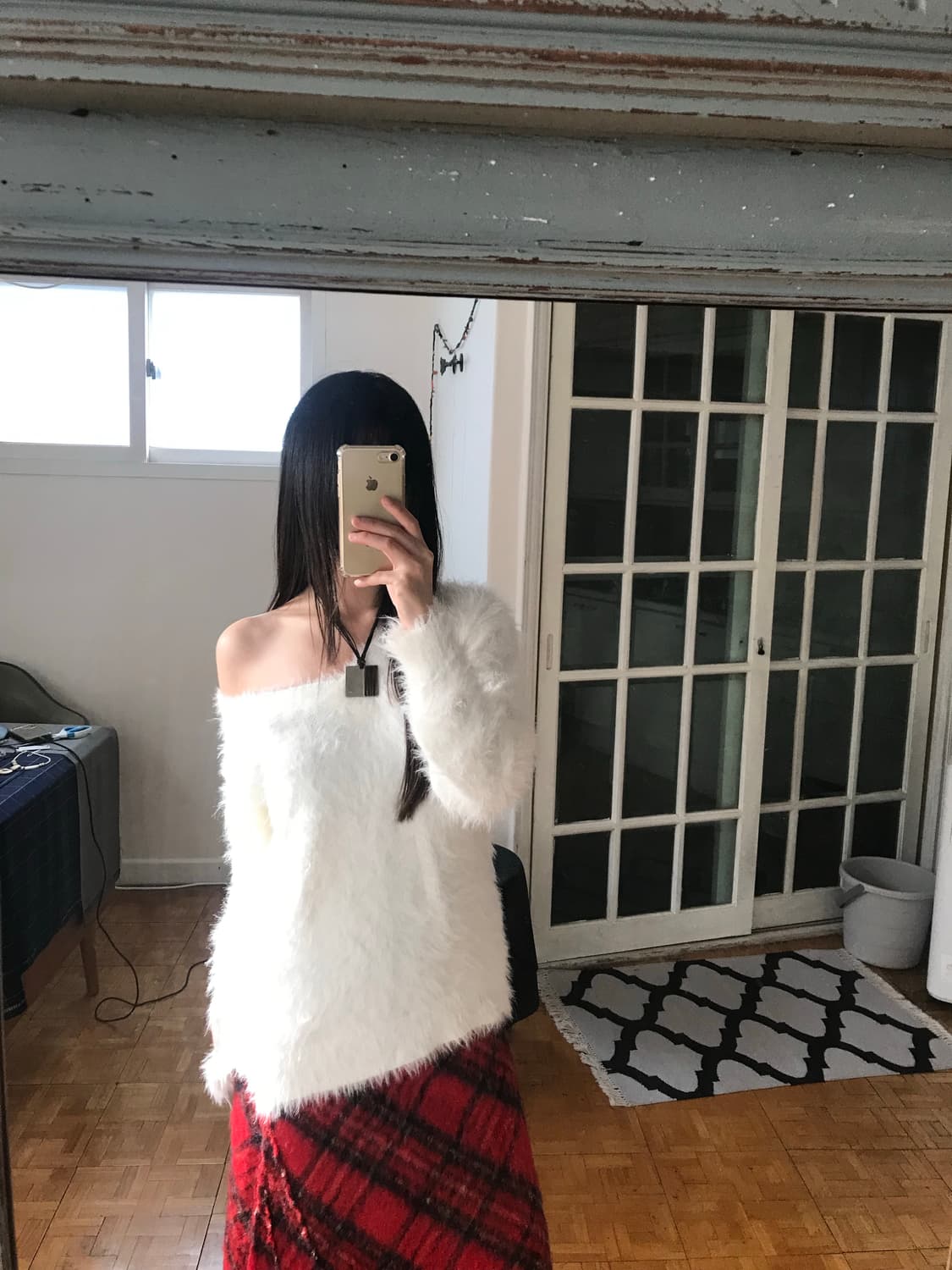 vintage angora white knit 상품이미지1