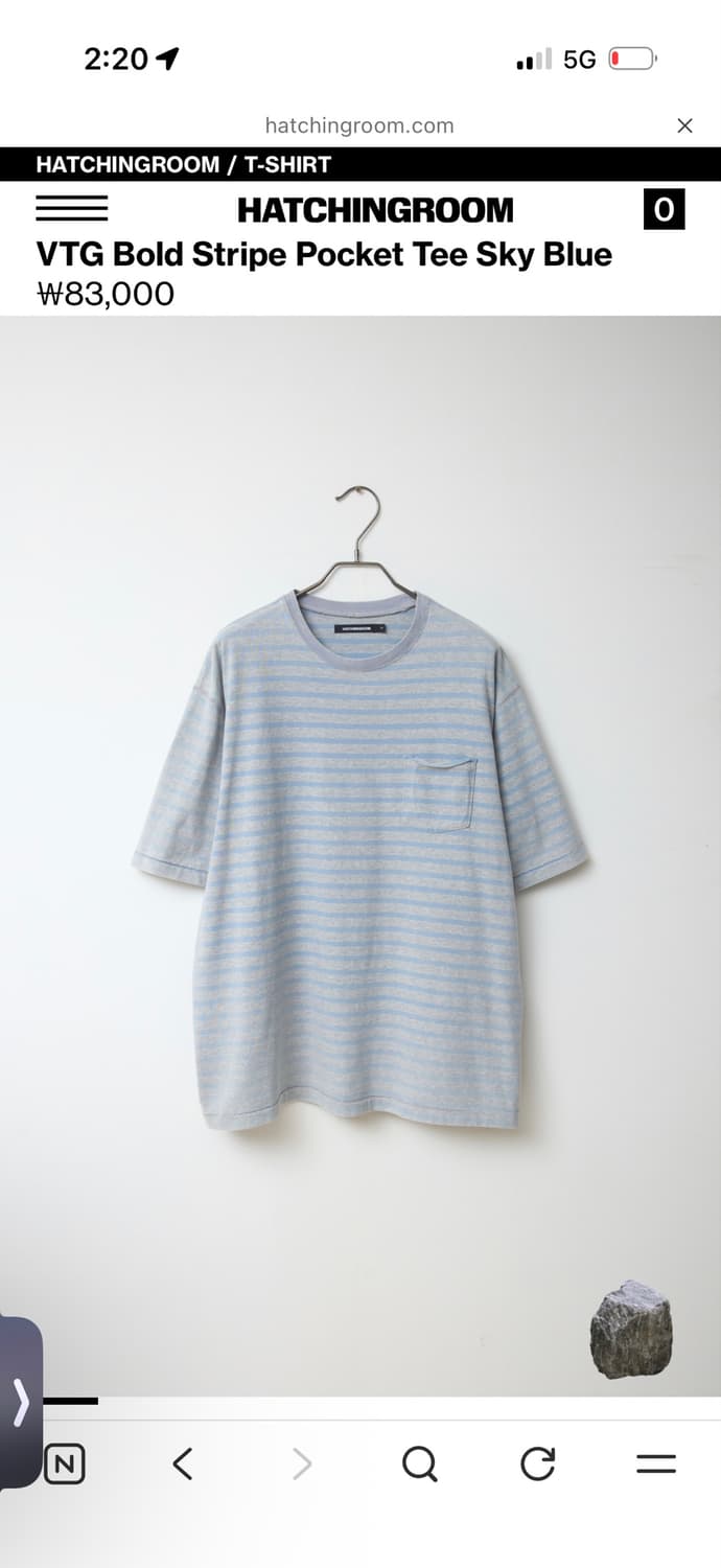 (2) VTG Bold Stripe Pocket Tee Sky Blue  상품이미지1