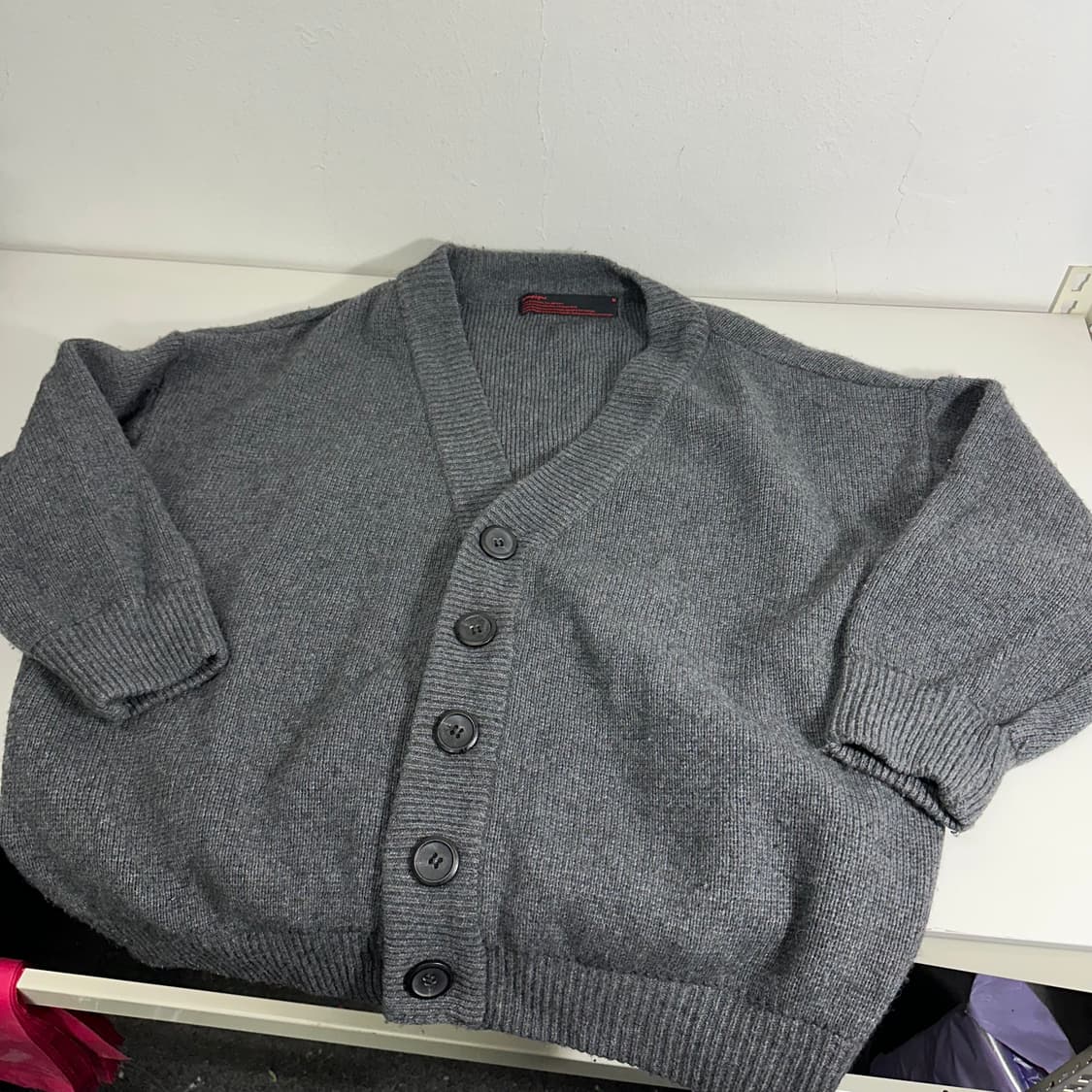 FREE 꼼파뇨 그레이 오버핏 헤비 가디건 상품이미지2