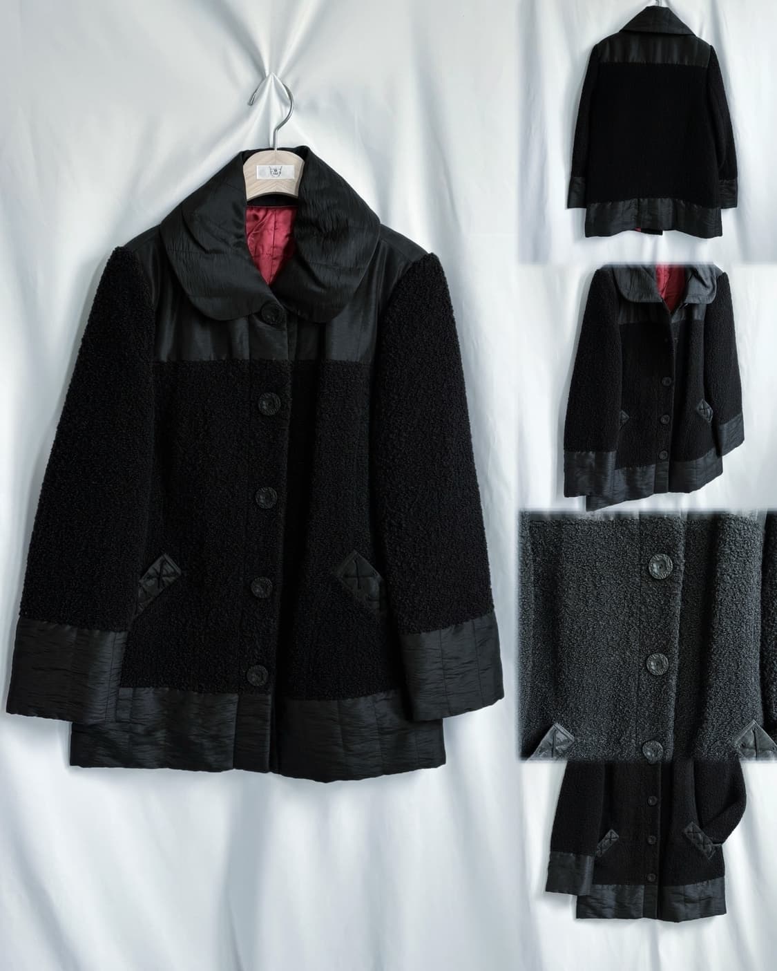 Wool&padding mix floral button coat 상품이미지7