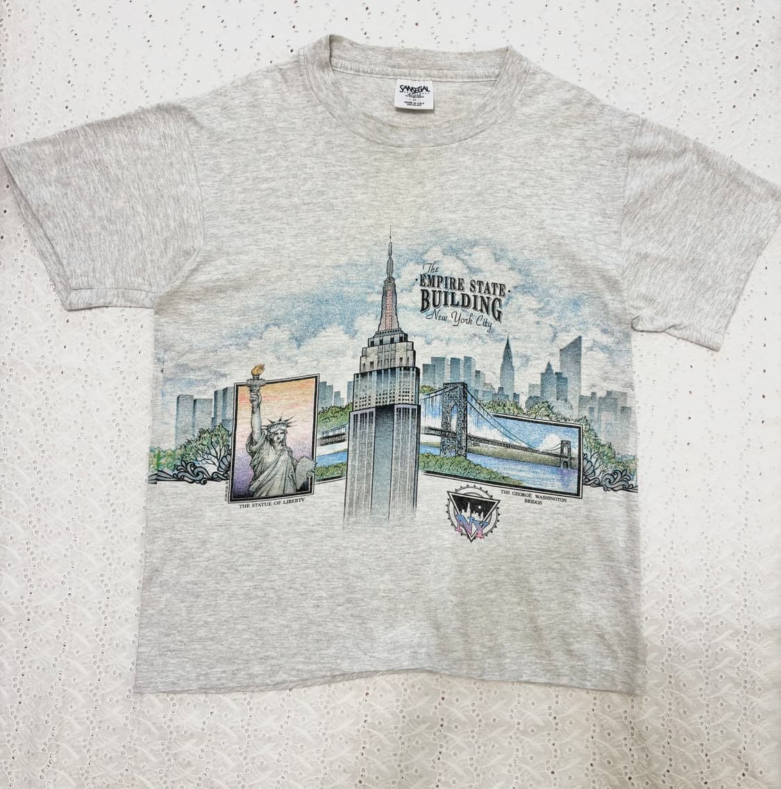 90s USA VTG 뉴욕 스테이트 엠파이어 빌딩 아트 티셔츠 M 상품이미지10
