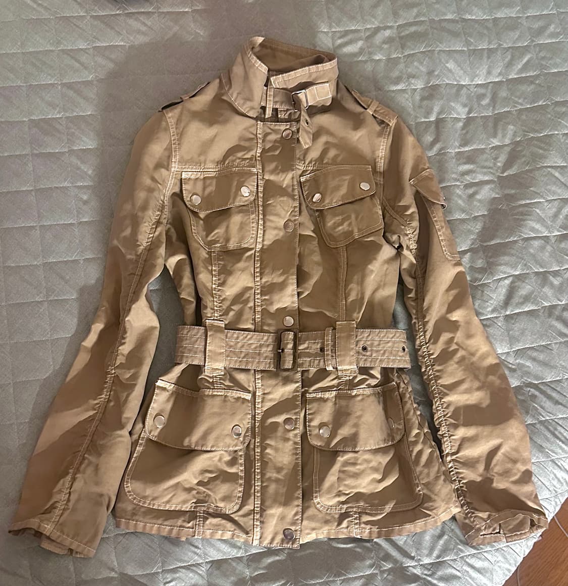 벨티드 여성 유틸리티 사파리 자켓 밀리터리 필드 자켓 상품이미지1