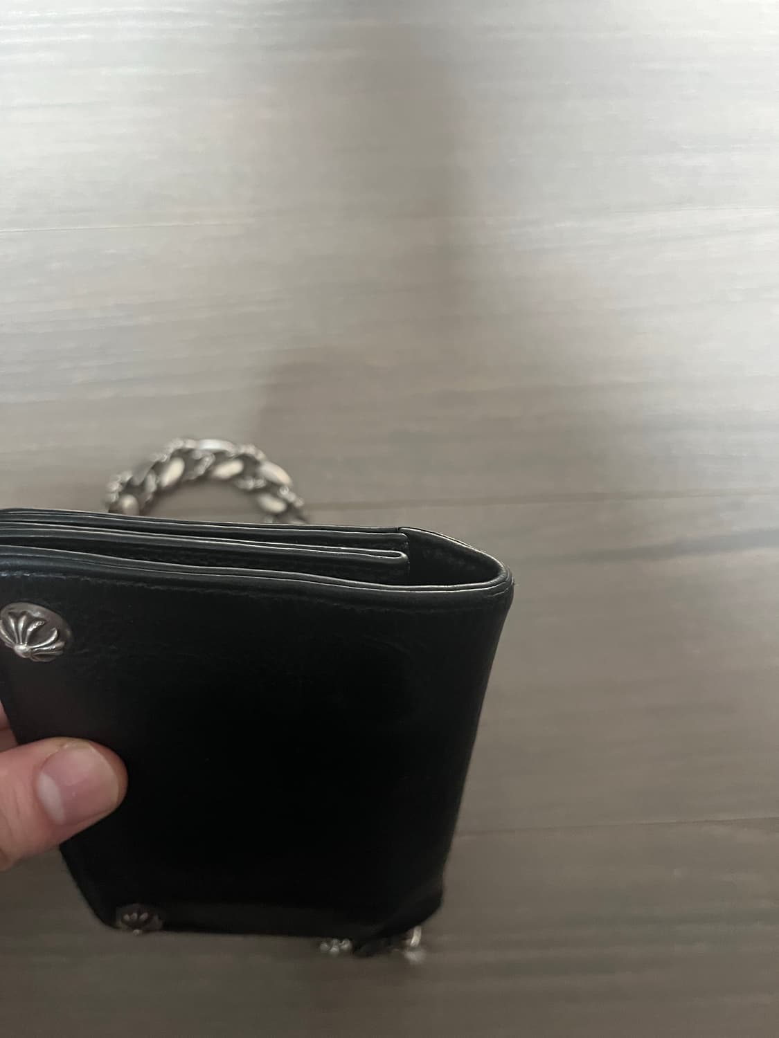 크롬하츠 투버튼 레더 가죽지갑 블랙  상품이미지3