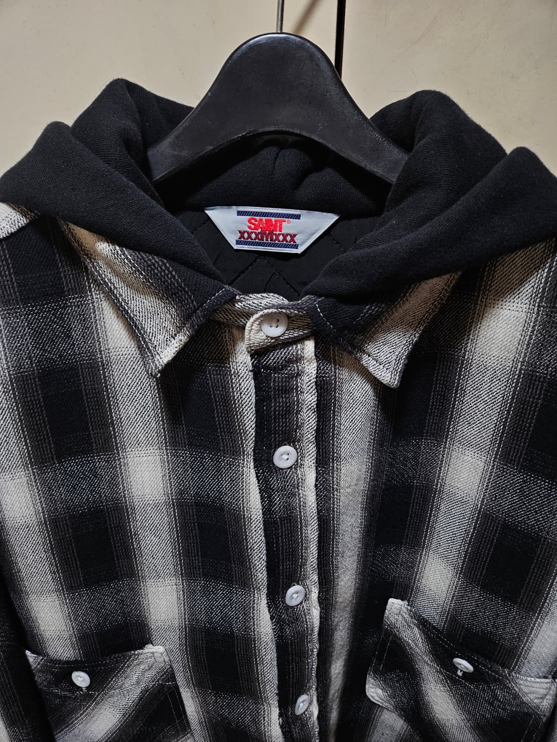세인트미카엘 플란넬 셔츠 후드 L사이즈 상품이미지4