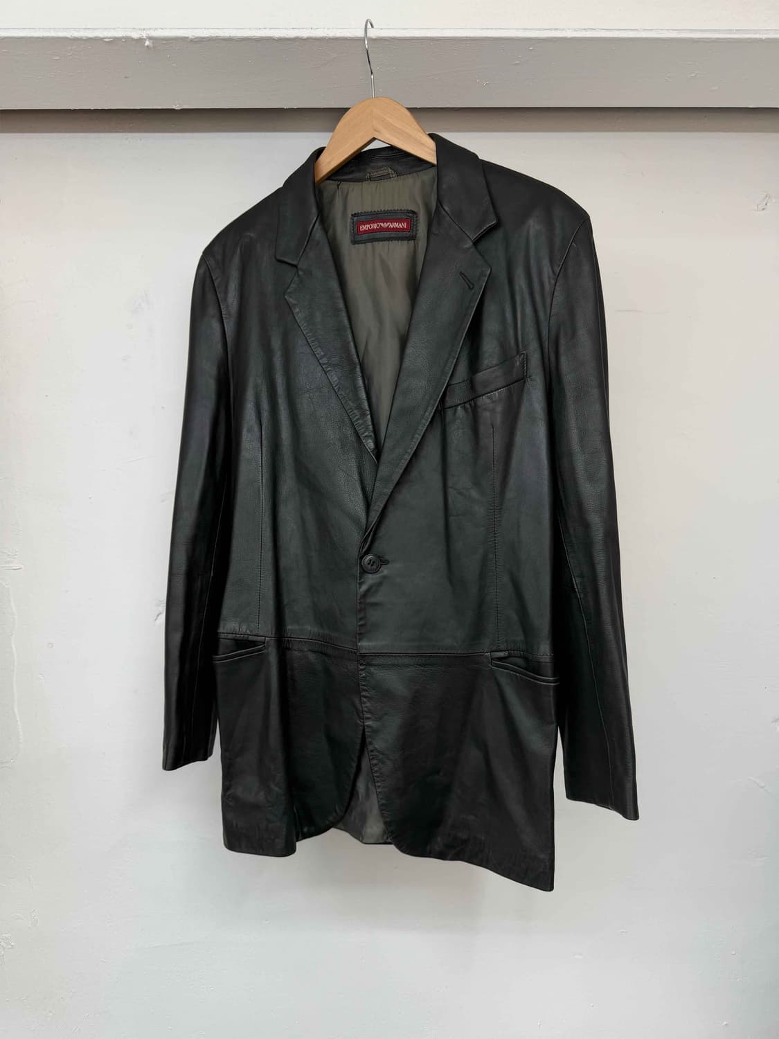 90s 엠포리오 아르마니 레더 블레이져 상품이미지2