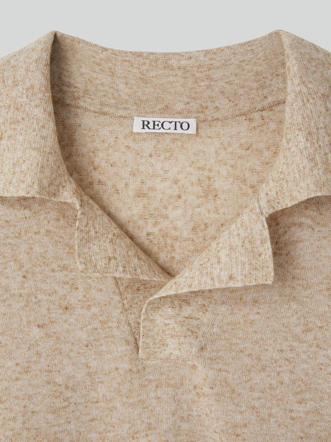 렉토 26SS 린넨 리넨 폴로 탑 카라 니트 오트밀 상품이미지7