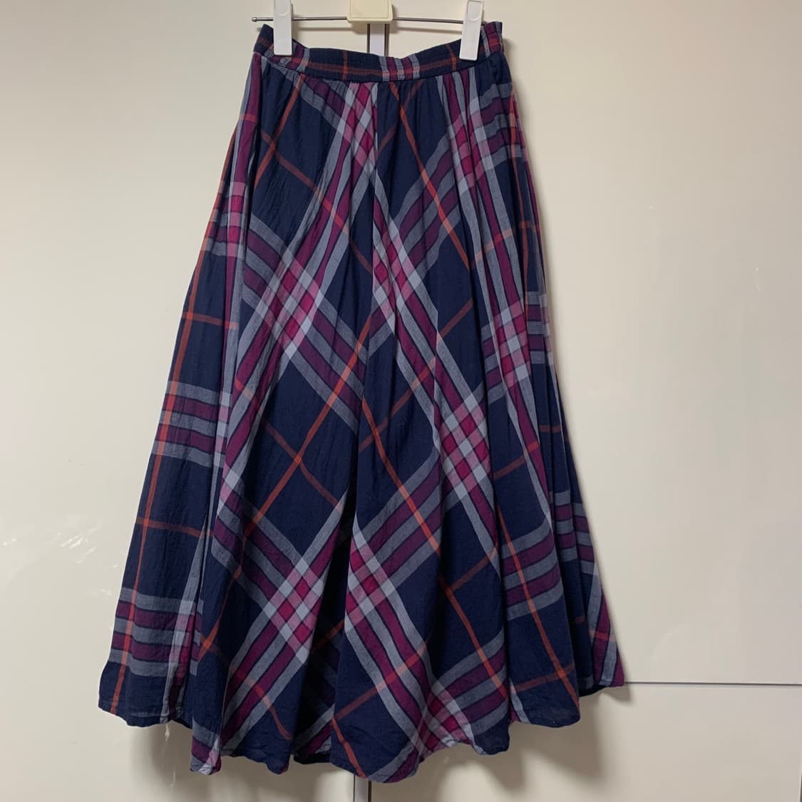 모리걸 일본빈티지 레이어드 체크 롱스커트 상품이미지1