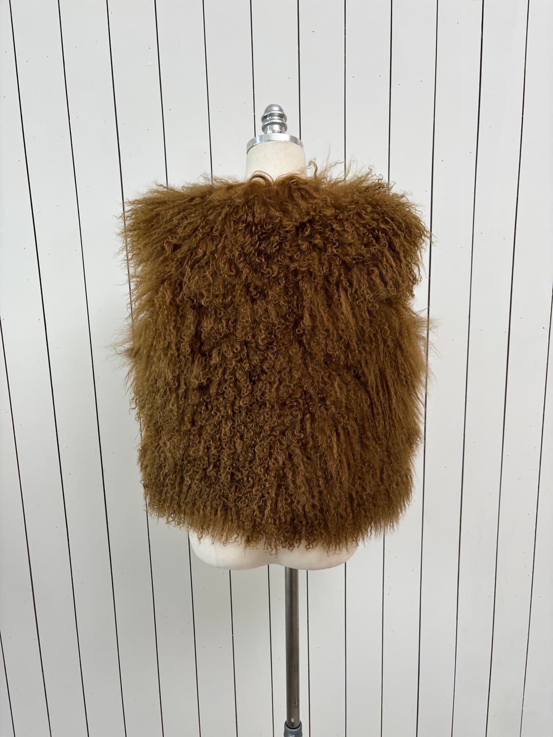 보헤미안 컬 브라운 양털 베스트 상품이미지7