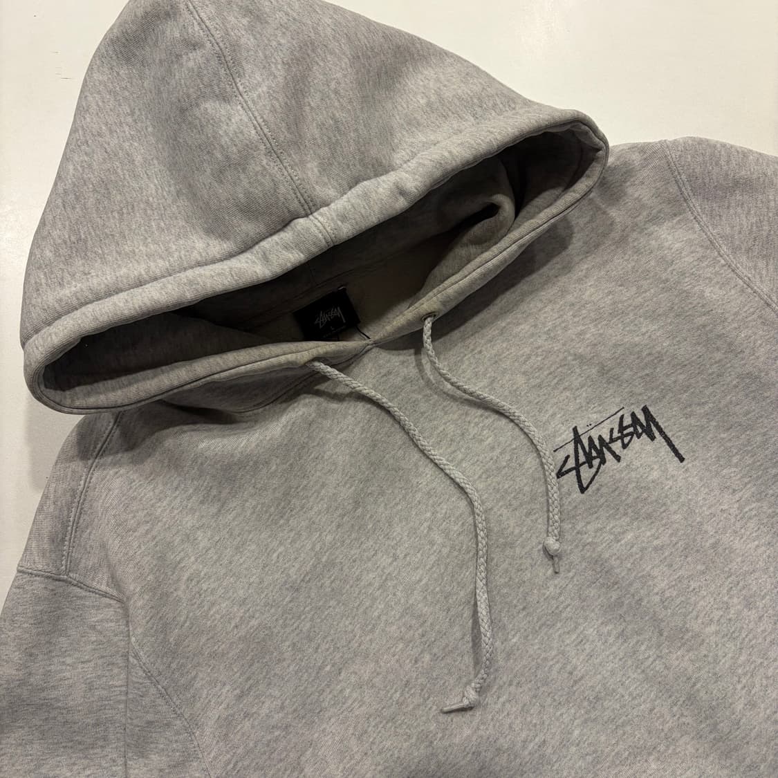 [L] 스투시 다이스 백 프린트 후드티 회색 C519 상품이미지3