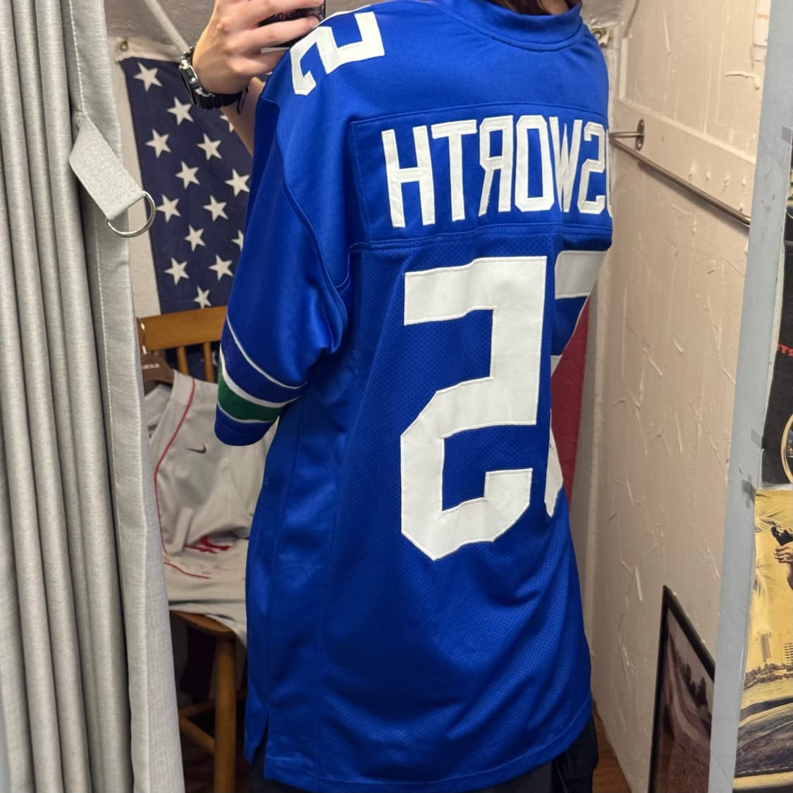 리복 NFL 이큅먼트 시애틀 시호크스 풋볼 저지 블루 상품이미지2