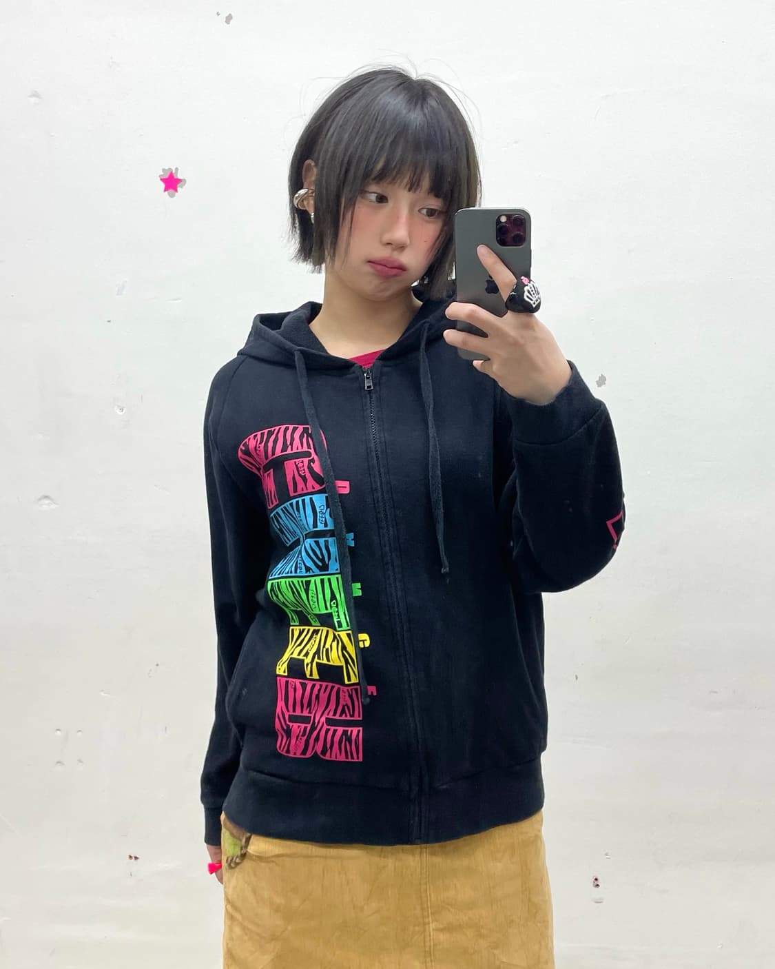 CHEER Lettering leopard heart hooded  상품이미지1