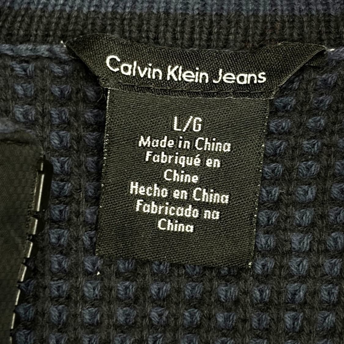 CALVIN KLEIN 루즈 미니멀 와플 니트 집업 L 상품이미지4