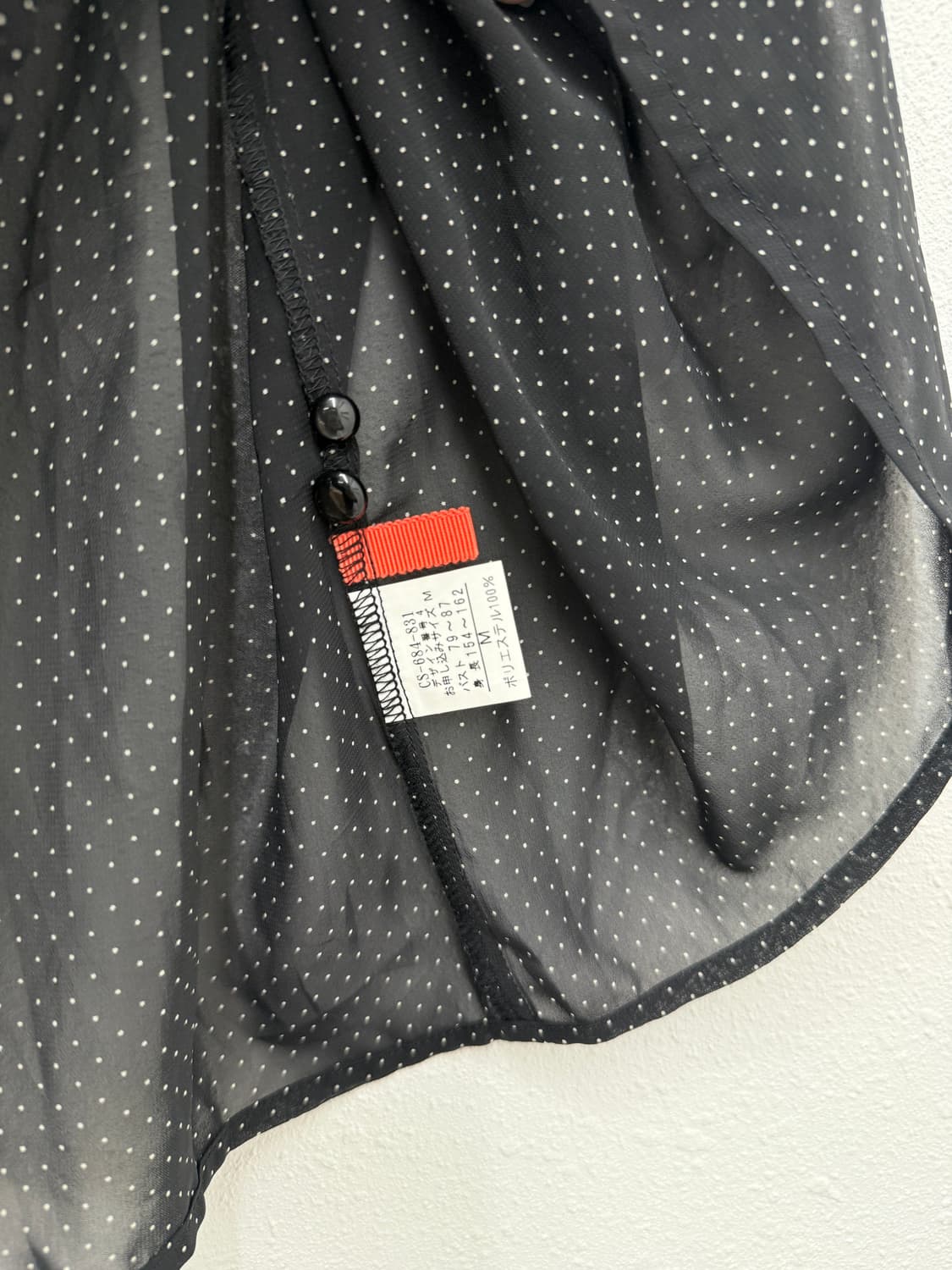 빈티지 블랙 도트 시스루 블라우스 상품이미지5