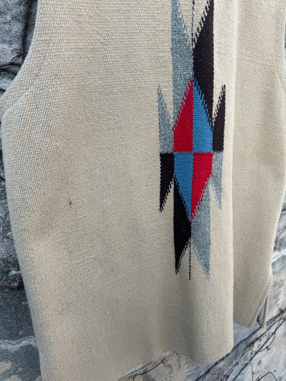 90s 오르테가 핸드 우븐 울 치마요 베스트 나바호 웨스턴 조끼 상품이미지6