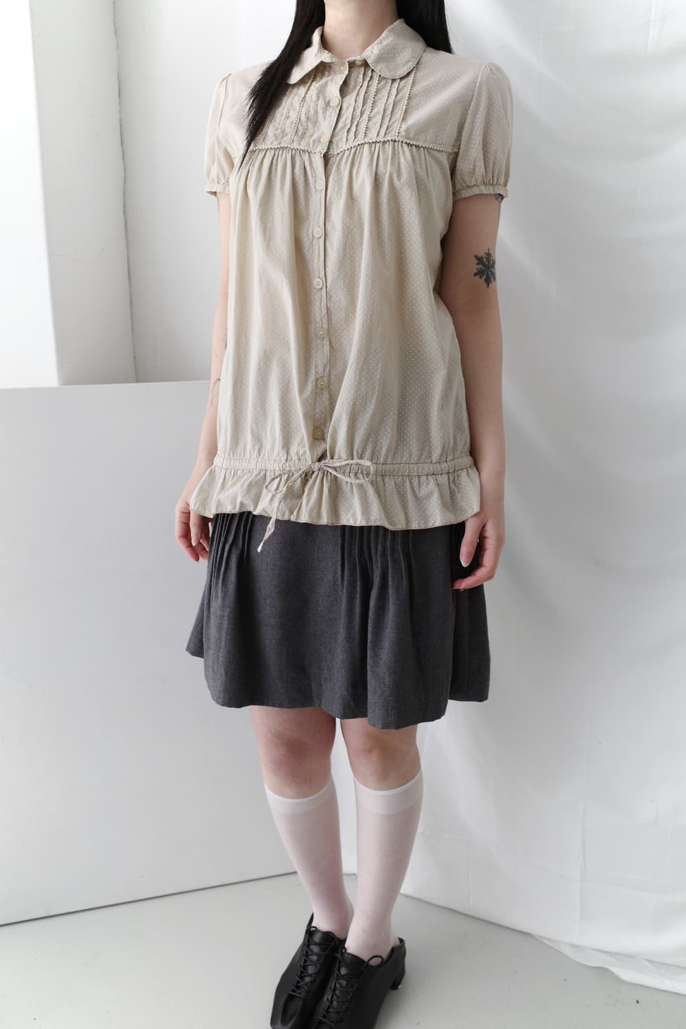 dot puff half shirt 상품이미지8