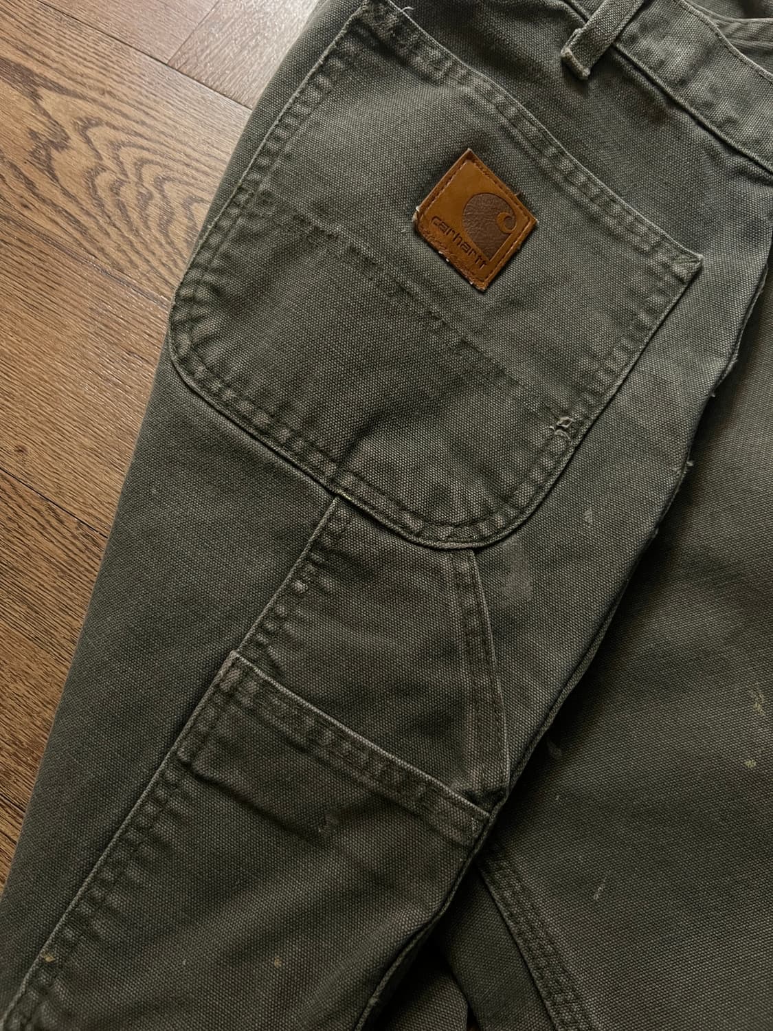 [31]칼하트 USA 빈티지 페인팅 모스그린 카펜터 워크 팬츠 M6 상품이미지8