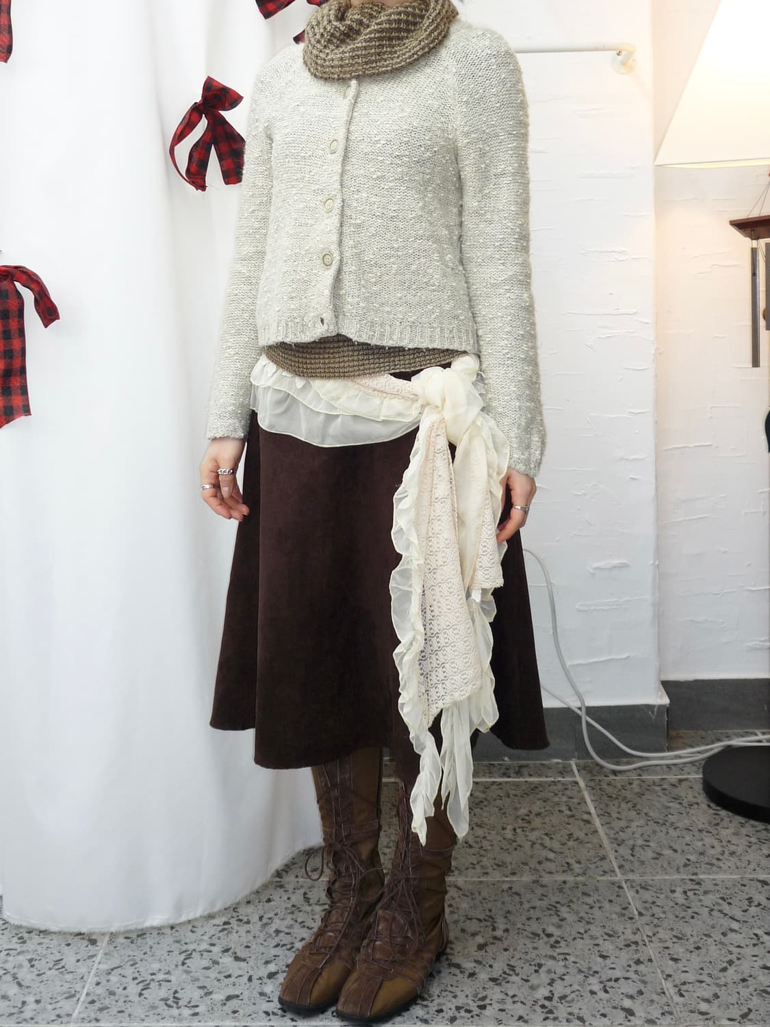 rustic ivory knit cardigan 상품이미지5