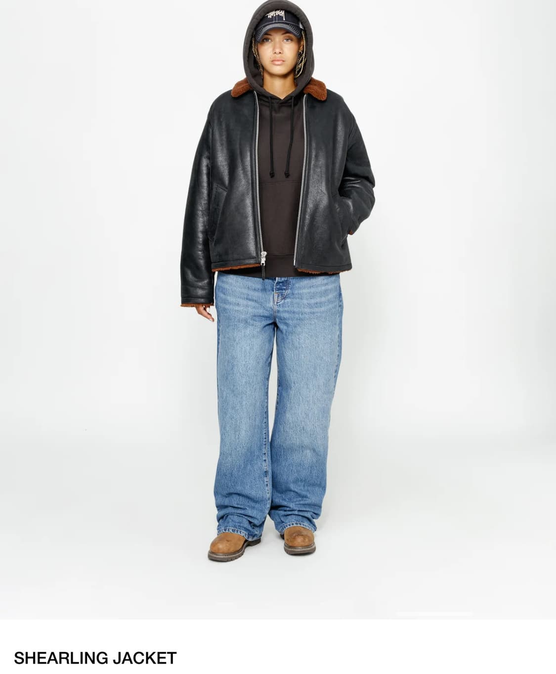 [S] 스투시 레더 셔링 자켓 상품이미지3