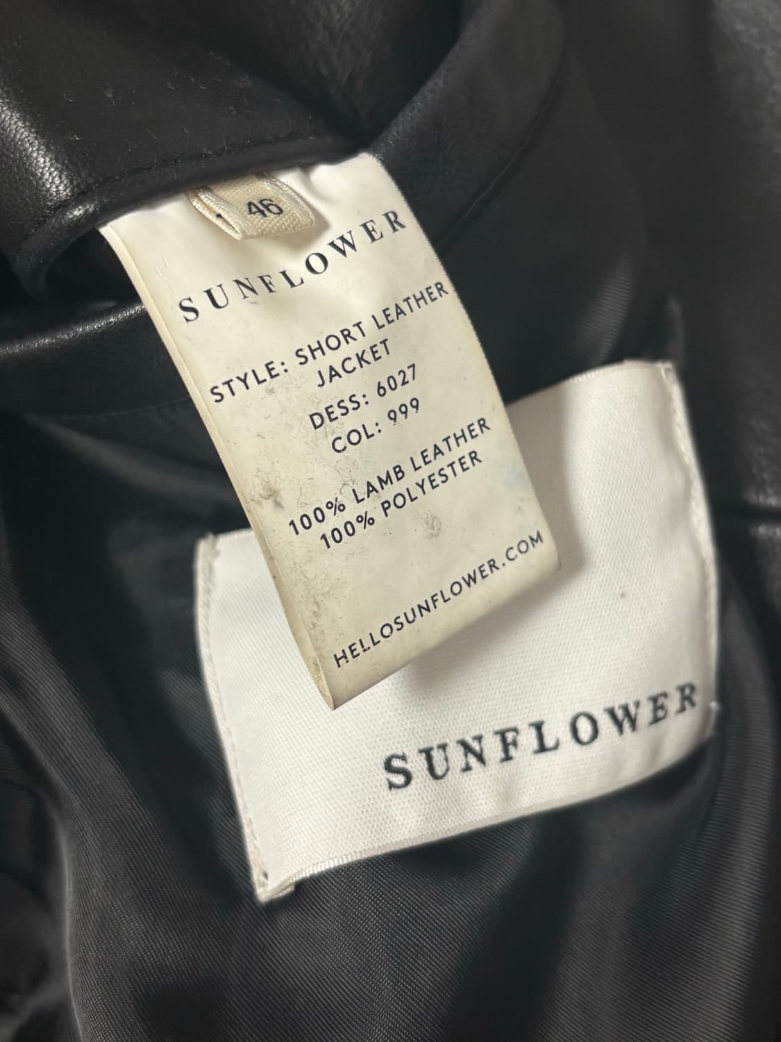 선플라워 숏레더 자켓 46사이즈 블랙 상품이미지3