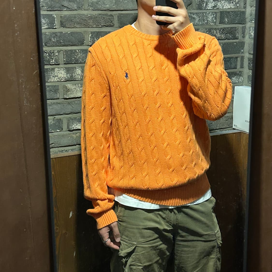 XL) 폴로 랄프로렌 케이블 꽈배기 라운드넥 니트 신형 큐알탭 상품이미지9