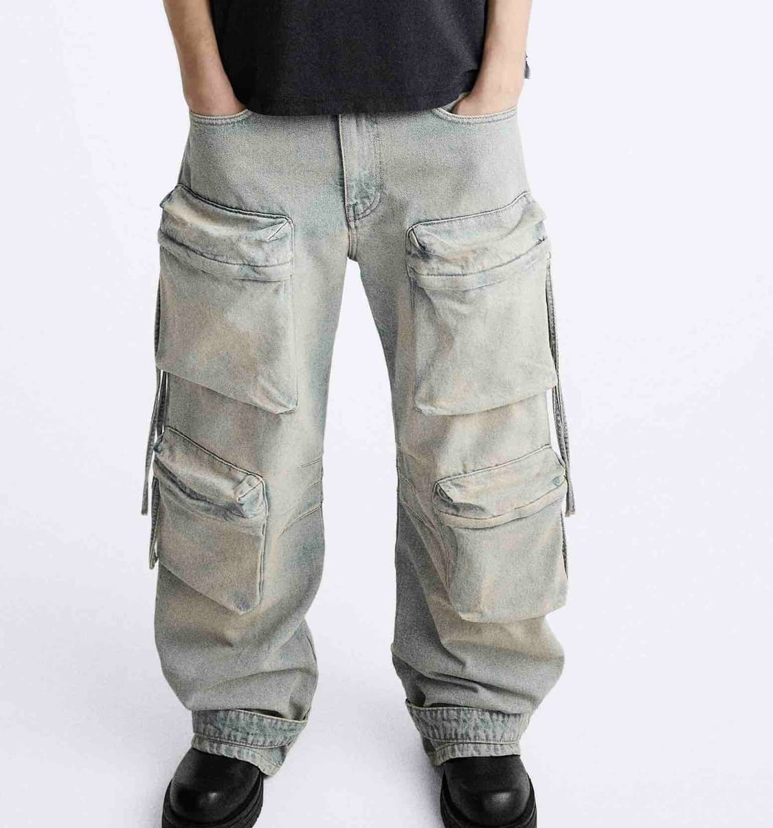 자라 카고 포켓 데님 팬츠 청바지 46 상품이미지2