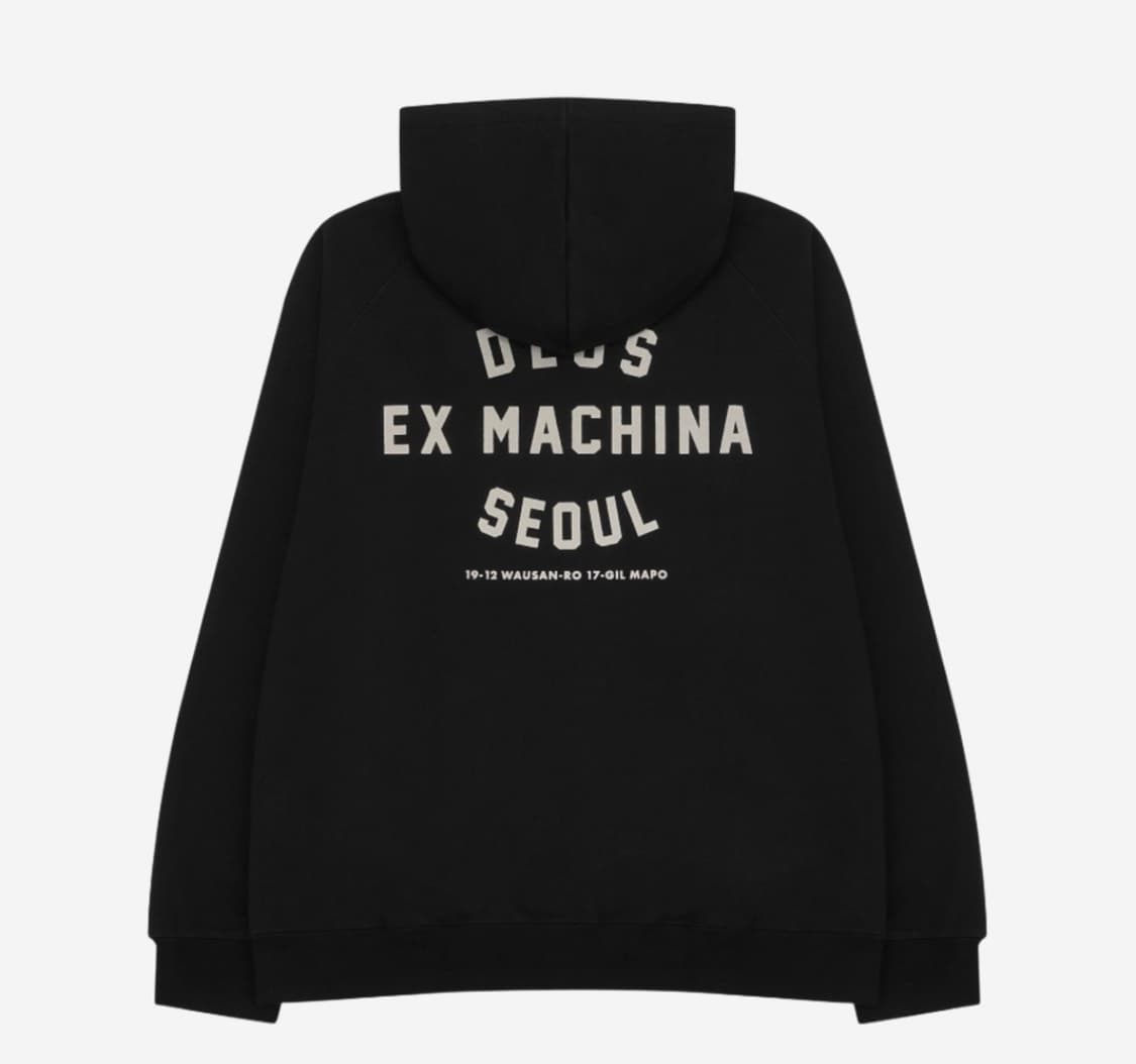 2xl 데우스 엑스 마키나 서울 컬리지 후드티  블랙 판매 상품이미지1